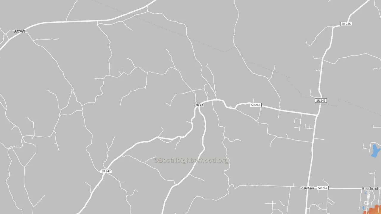 Bike Grade map of Theta, TN