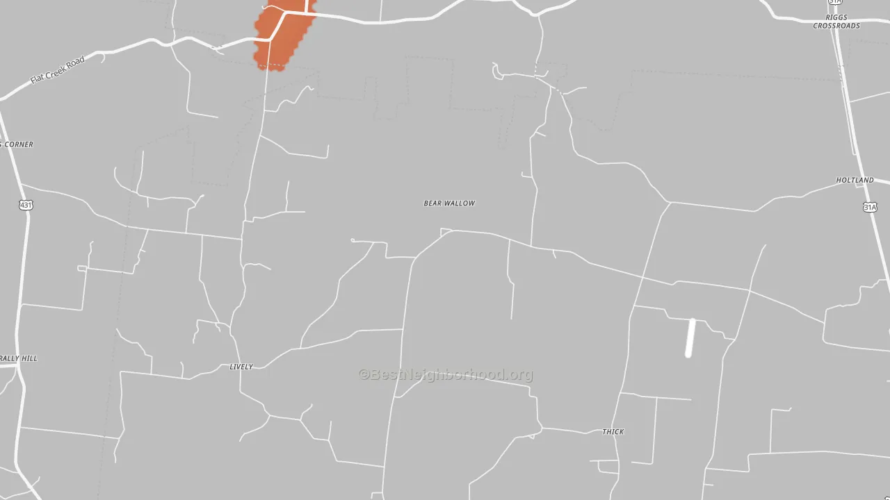 Bike Grade map of Thick, TN