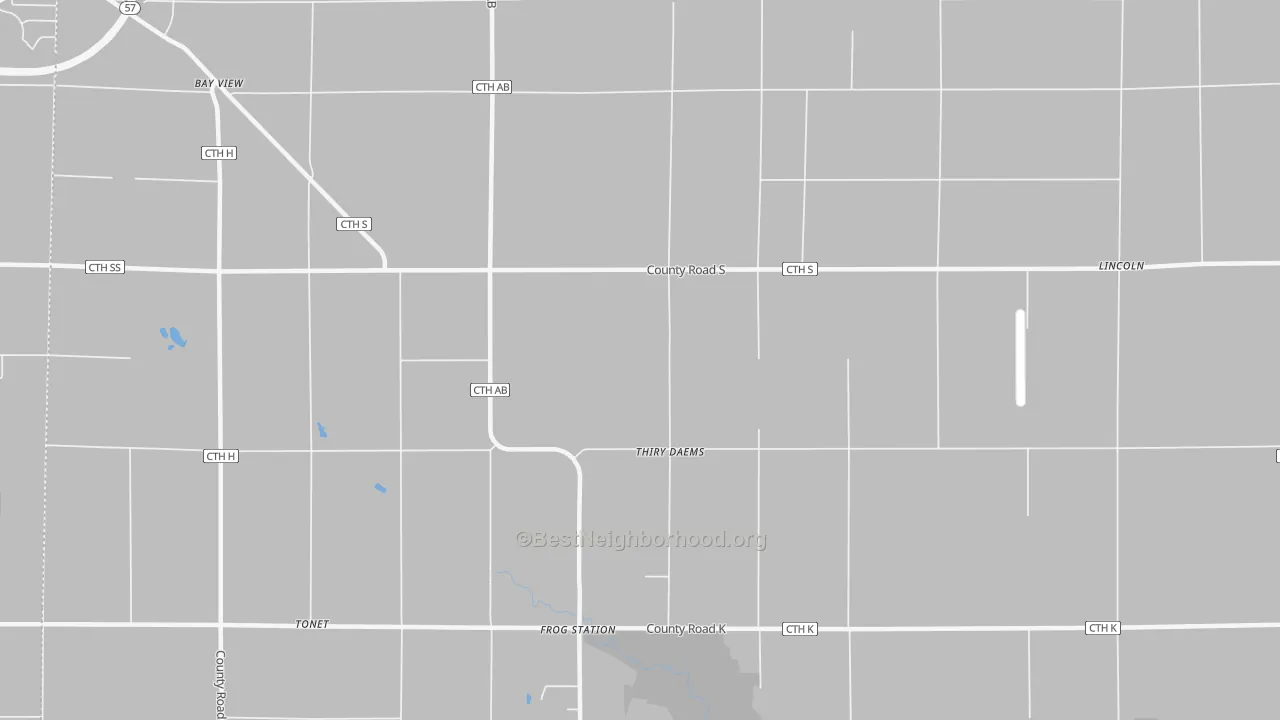 Bike Grade map of Thiry Daems, WI