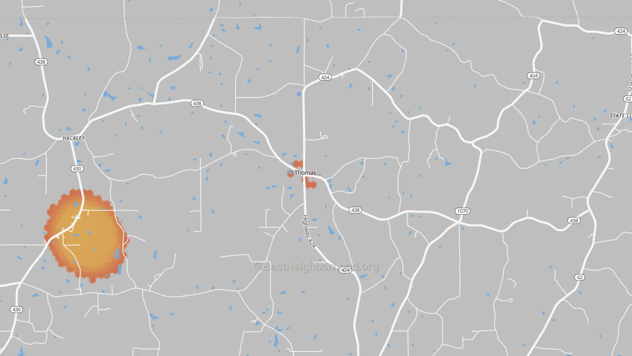Bike Grade map of Thomas, LA