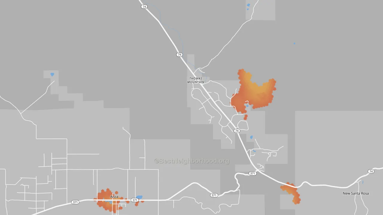 Bike Grade map of Thomas Mountain, CA