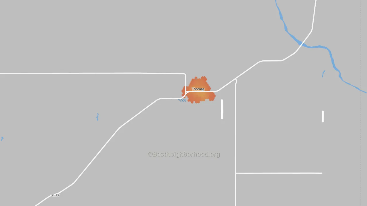 Bike Grade map of Thomas, OK