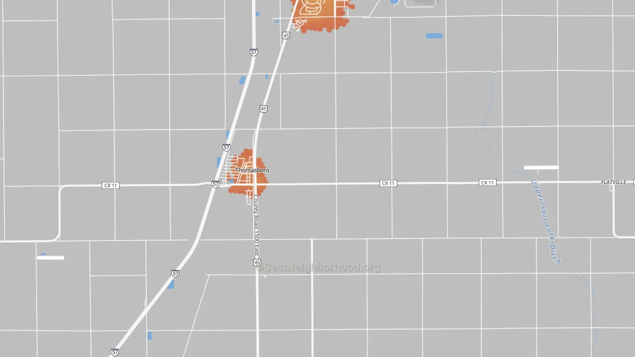 Bike Grade map of Thomasboro, IL