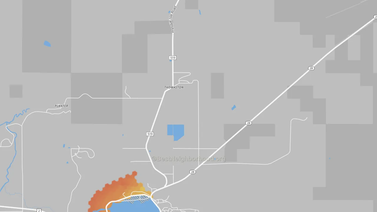 Bike Grade map of Thomaston, MI