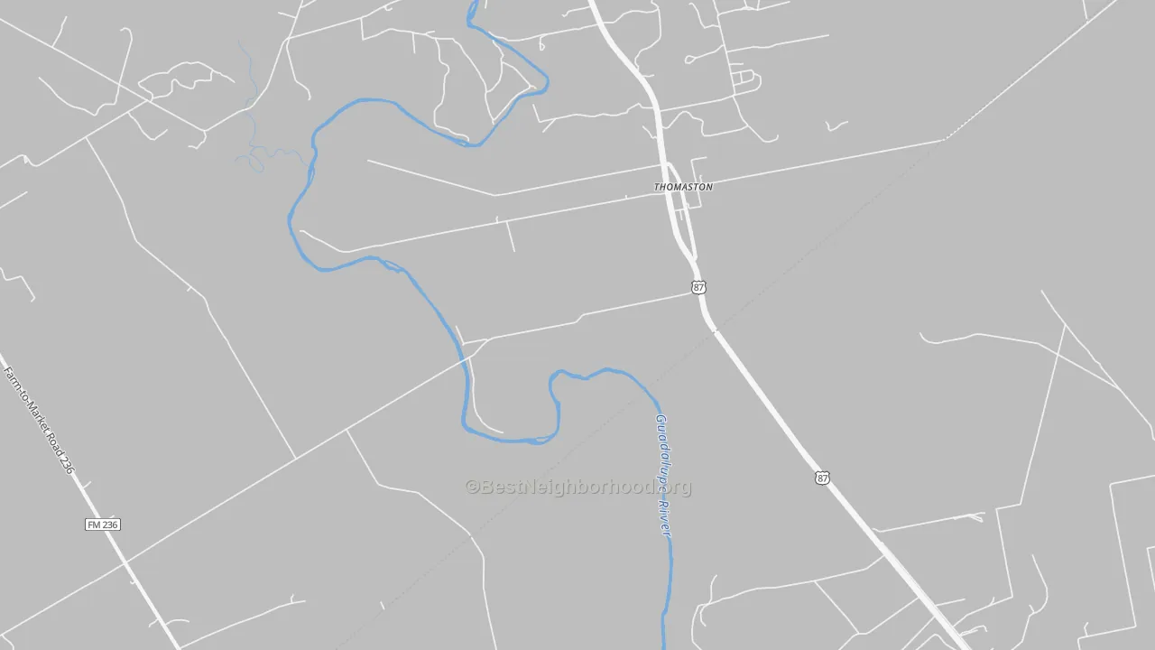 Bike Grade map of Thomaston, TX