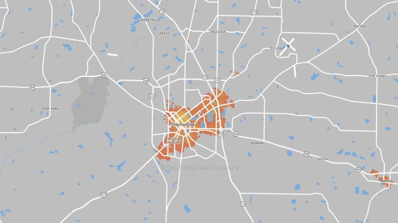 Bike Grade map of Thomasville, GA