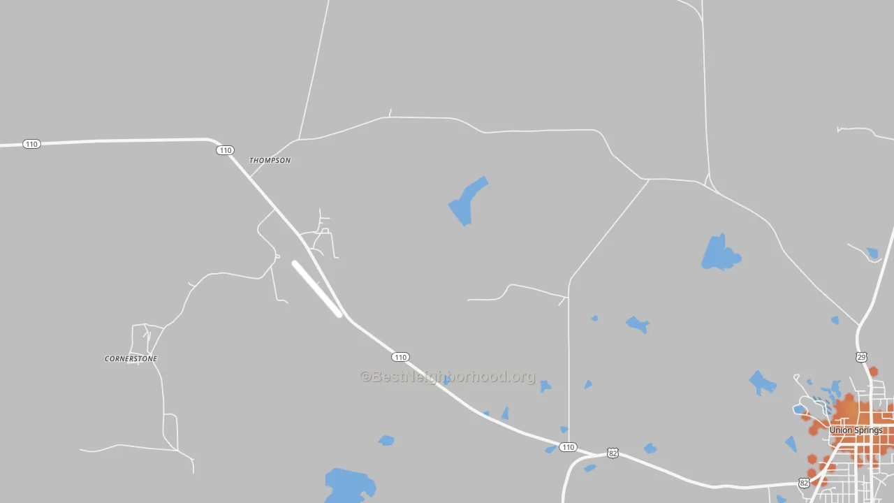 Bike Grade map of Thompson, AL