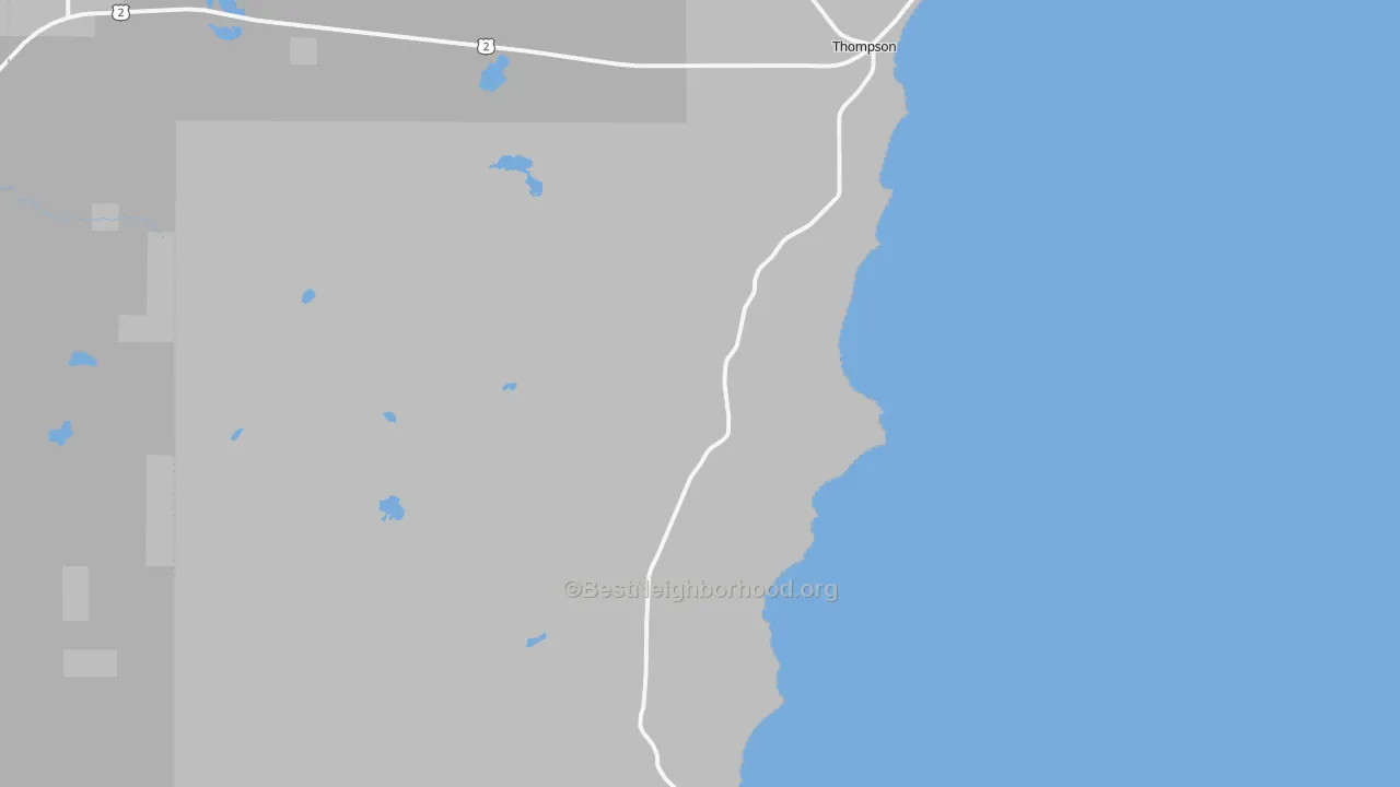 Bike Grade map of Thompson, MI