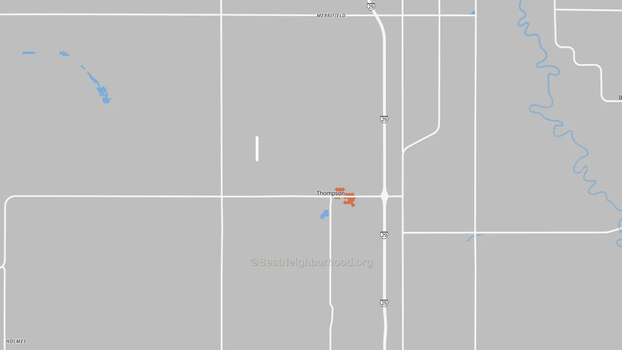 Bike Grade map of Thompson, ND