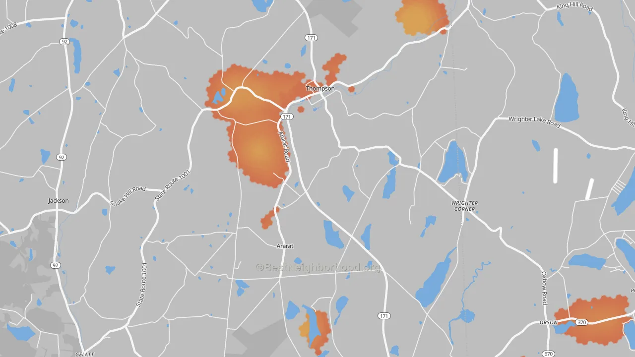 Bike Grade map of Thompson, PA