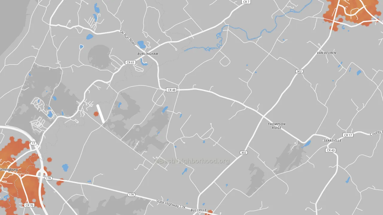 Bike Grade map of Thompson Ridge, NY