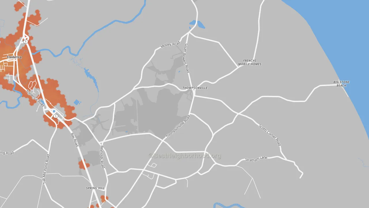 Bike Grade map of Thompsonville, DE