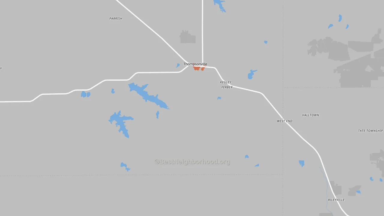 Bike Grade map of Thompsonville, IL