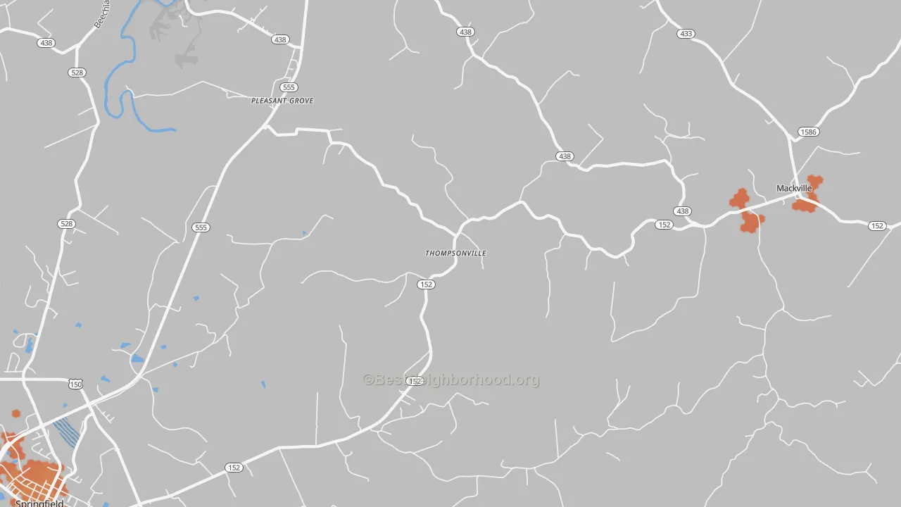 Bike Grade map of Thompsonville, KY