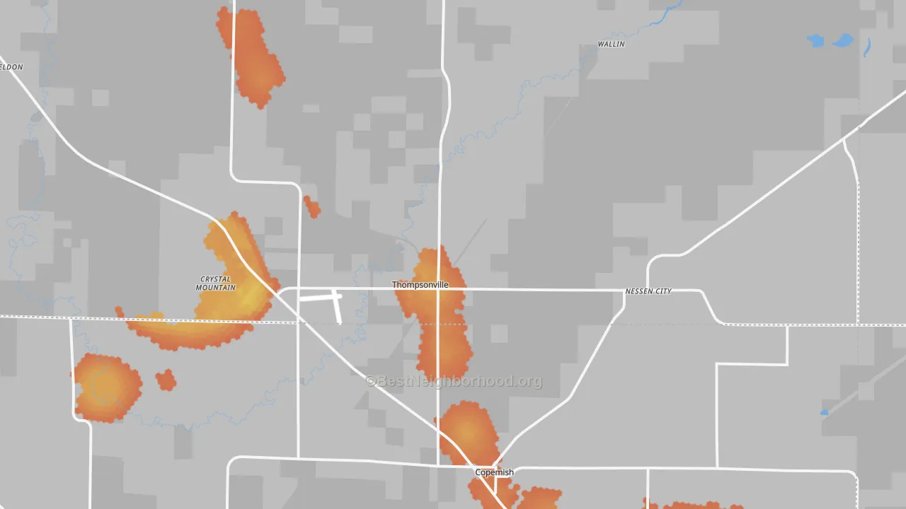 Bike Grade map of Thompsonville, MI