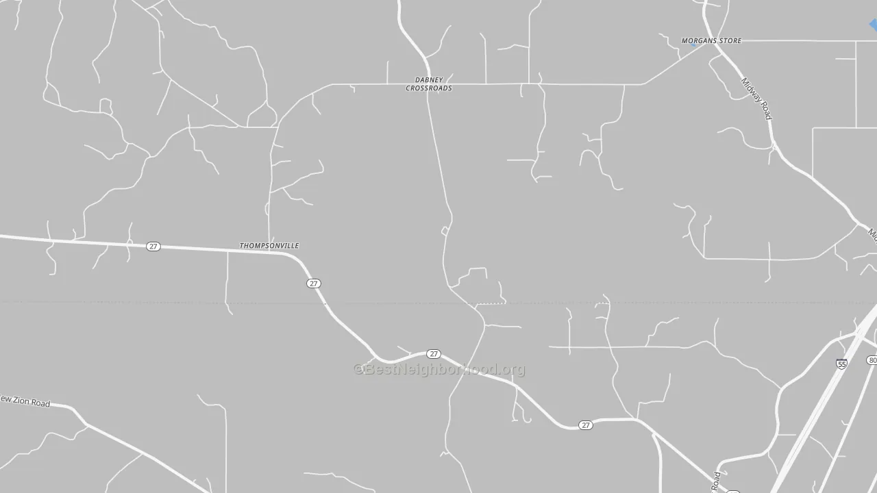 Bike Grade map of Thompsonville, MS