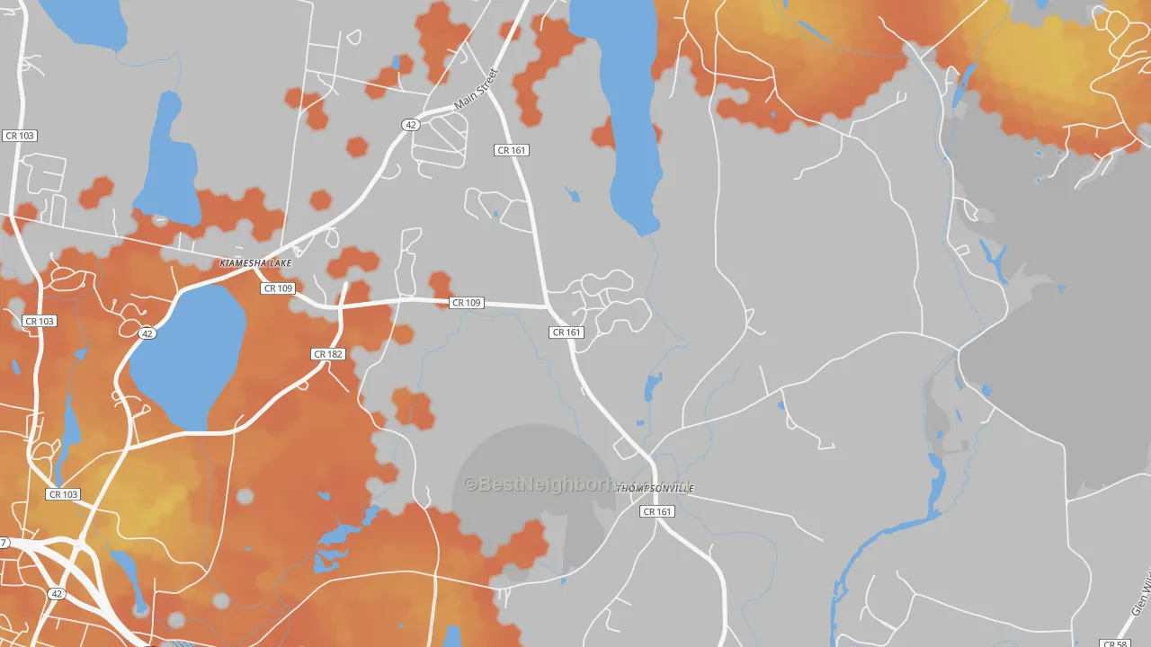 Bike Grade map of Thompsonville, NY