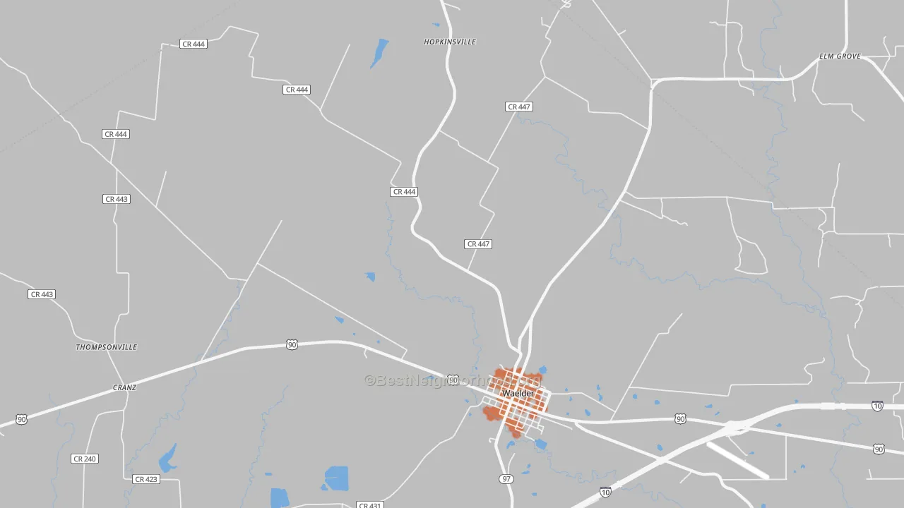 Bike Grade map of Thompsonville, TX