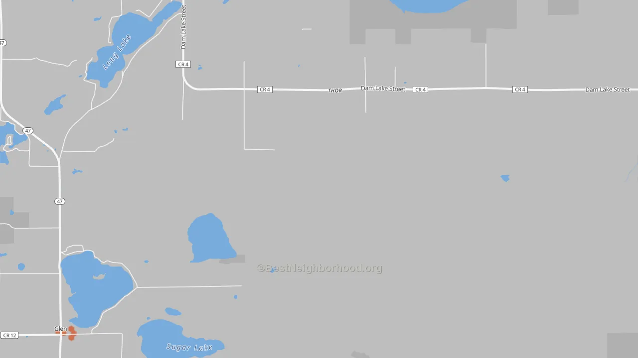 Bike Grade map of Thor, MN