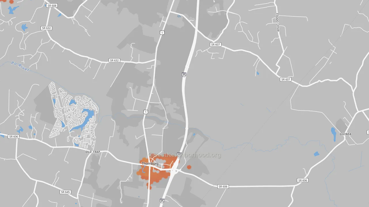 Bike Grade map of Thornburg, VA