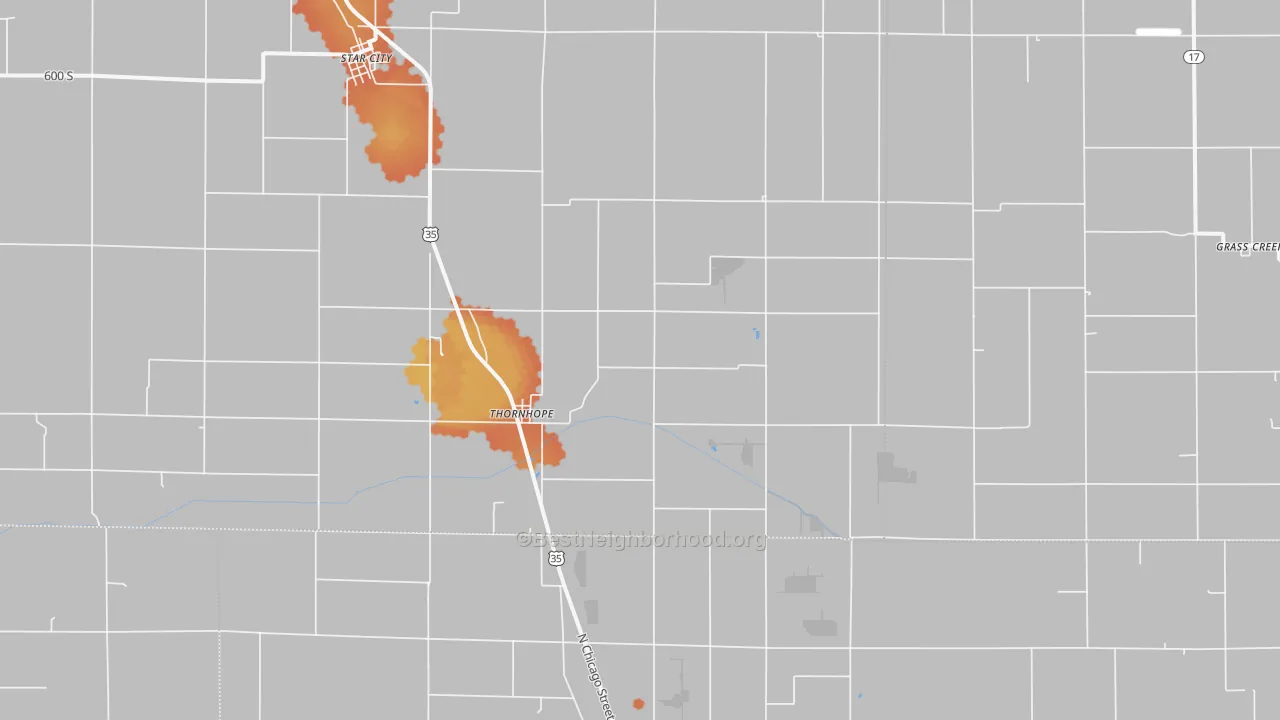 Bike Grade map of Thornhope, IN