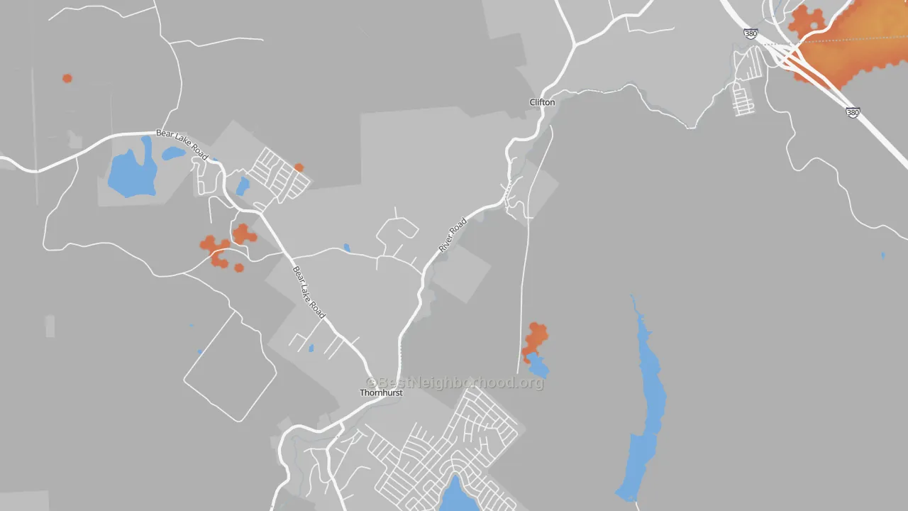 Bike Grade map of Thornhurst, PA