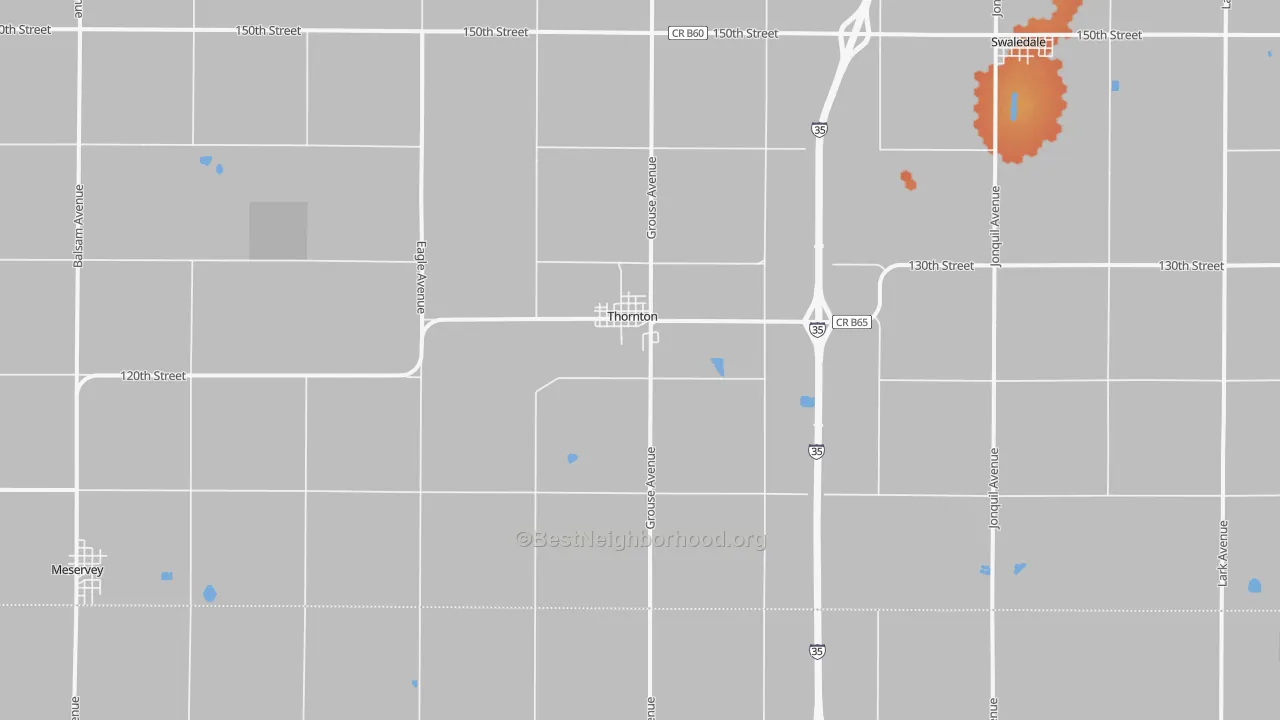 Bike Grade map of Thornton, IA