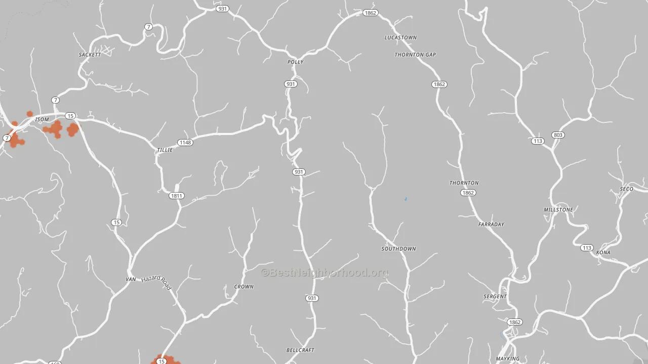 Bike Grade map of Thornton, KY