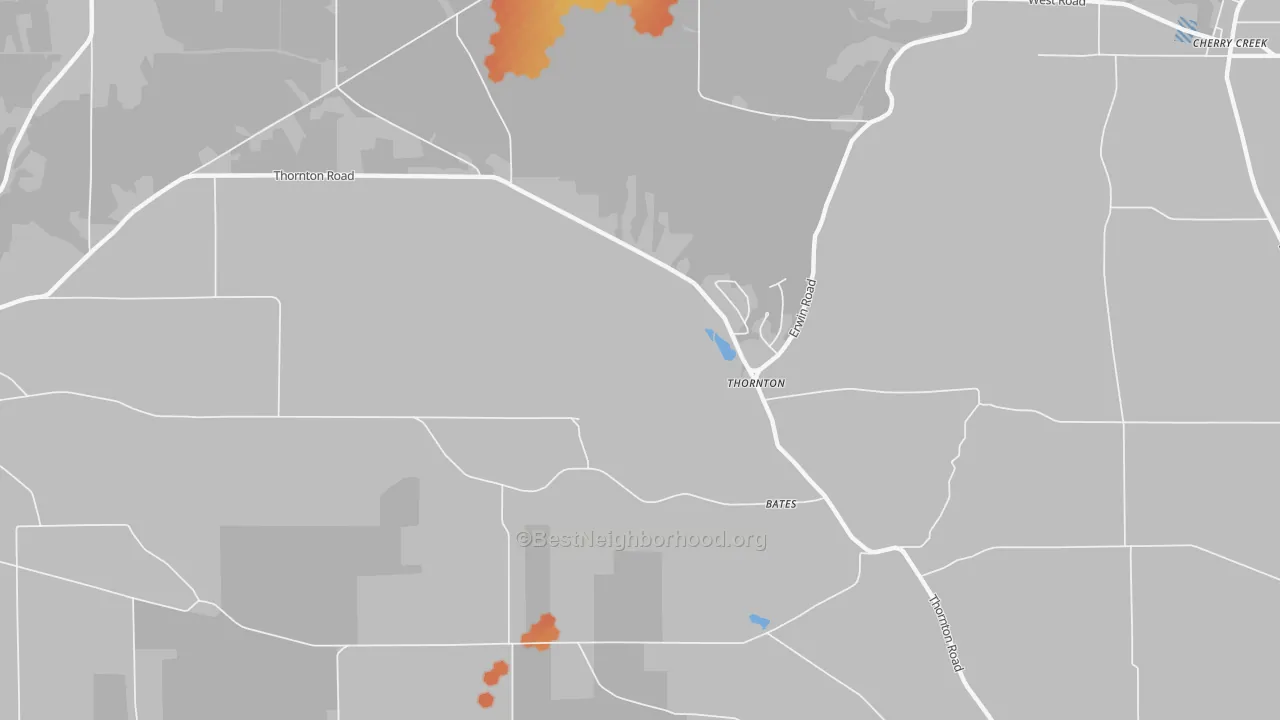 Bike Grade map of Thornton, NY