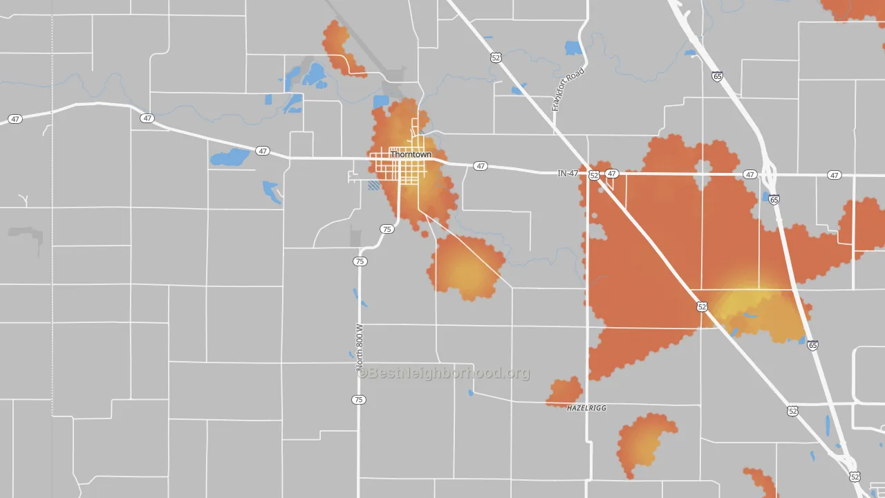 Bike Grade map of Thorntown, IN