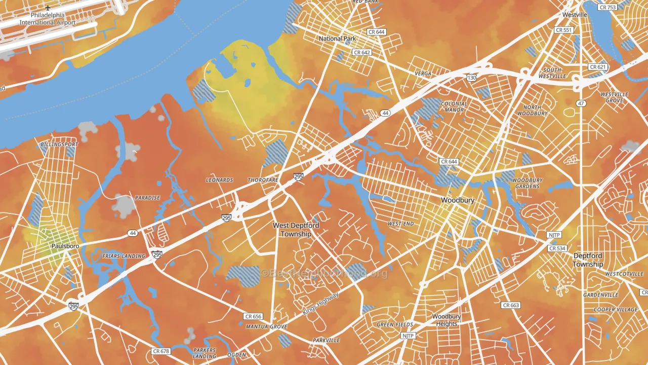 Bike Grade map of Thorofare, NJ