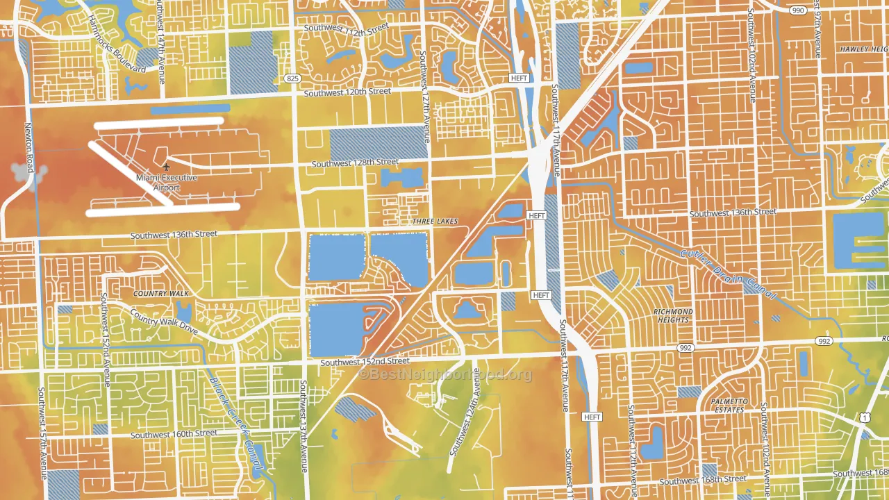Bike Grade map of Three Lakes, FL