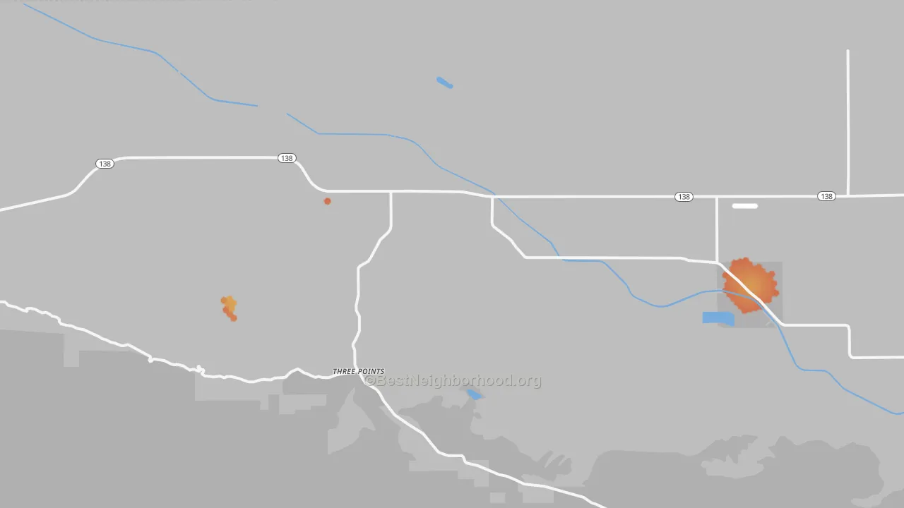 Bike Grade map of Three Points, CA