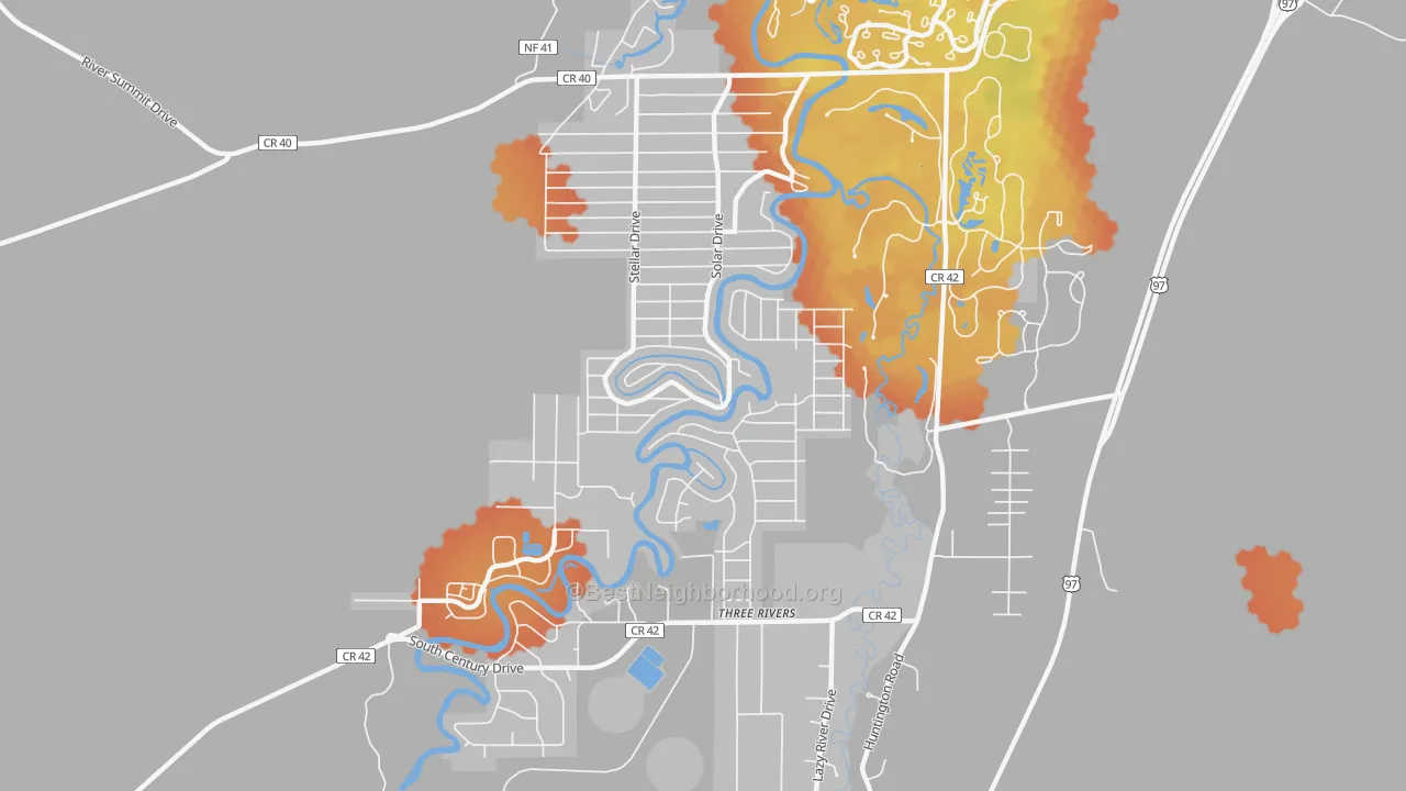 Bike Grade map of Three Rivers, OR