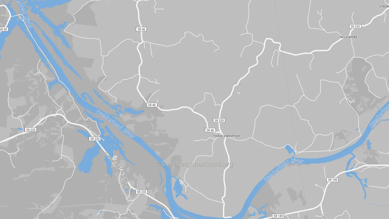 Bike Grade map of Throckmorton, TN