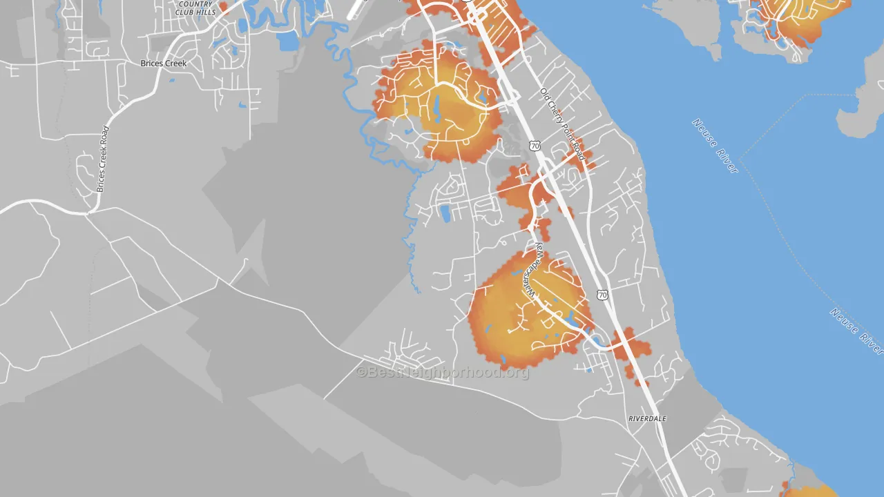Bike Grade map of Thurman, NC