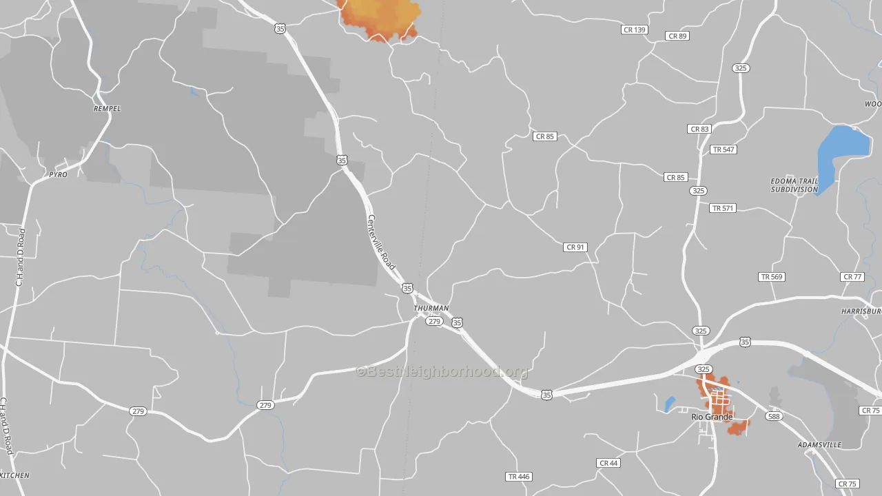 Bike Grade map of Thurman, OH