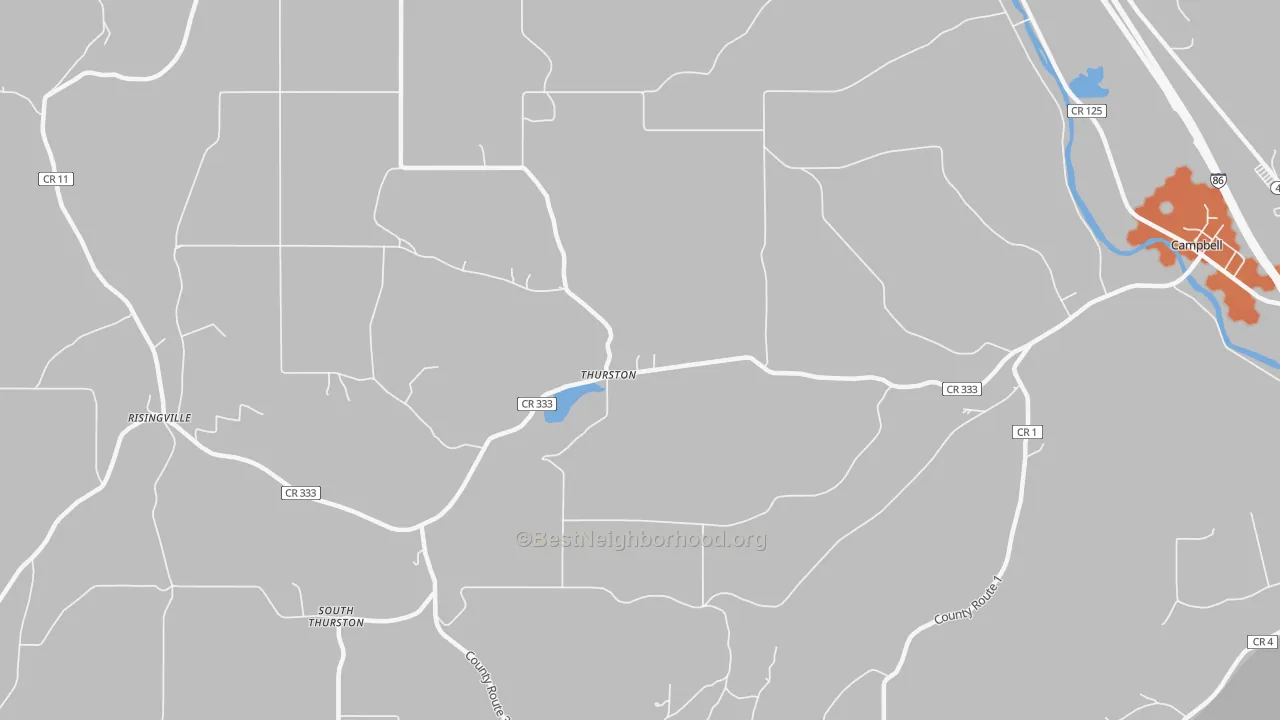 Bike Grade map of Thurston, NY