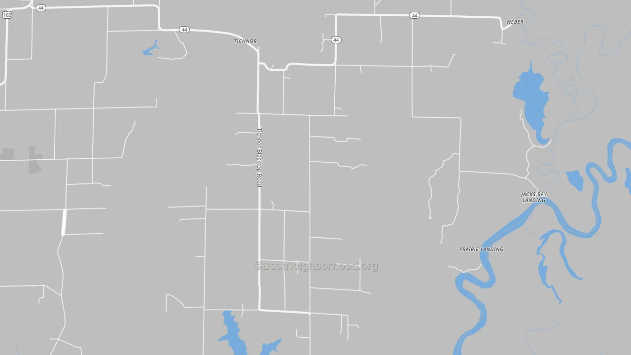 Bike Grade map of Tichnor, AR