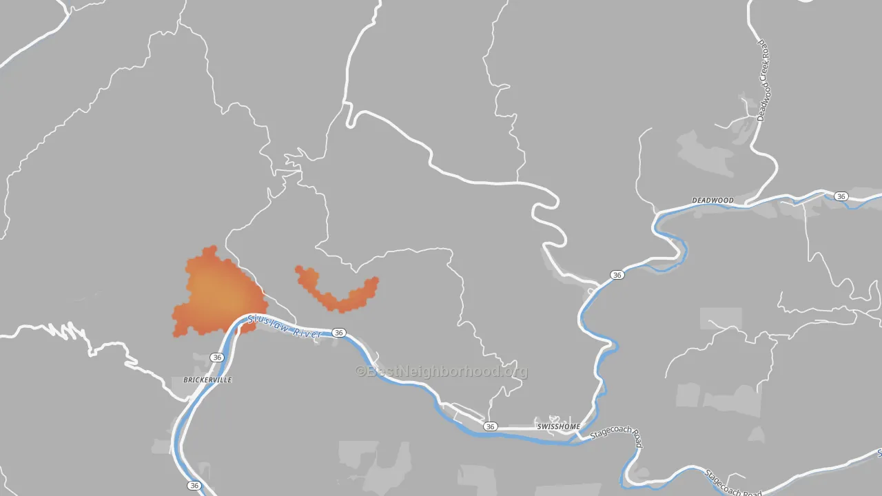 Bike Grade map of Tide, OR
