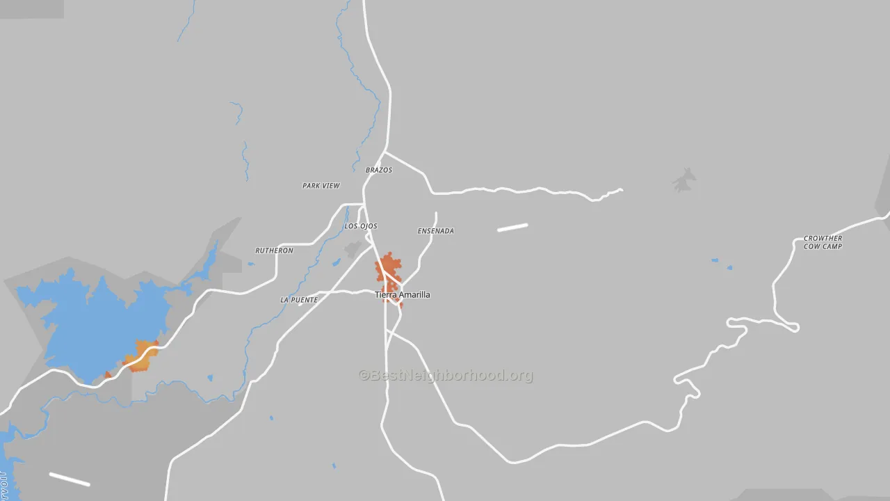Bike Grade map of Tierra Amarilla, NM