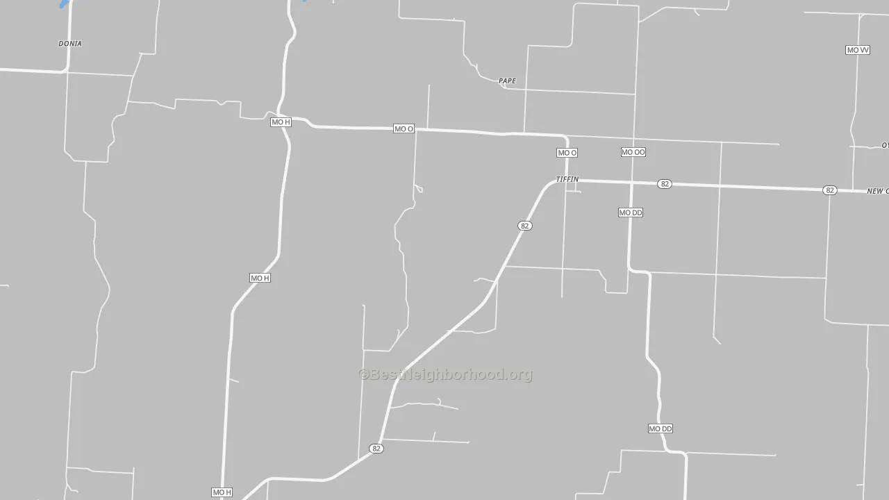 Bike Grade map of Tiffin, MO