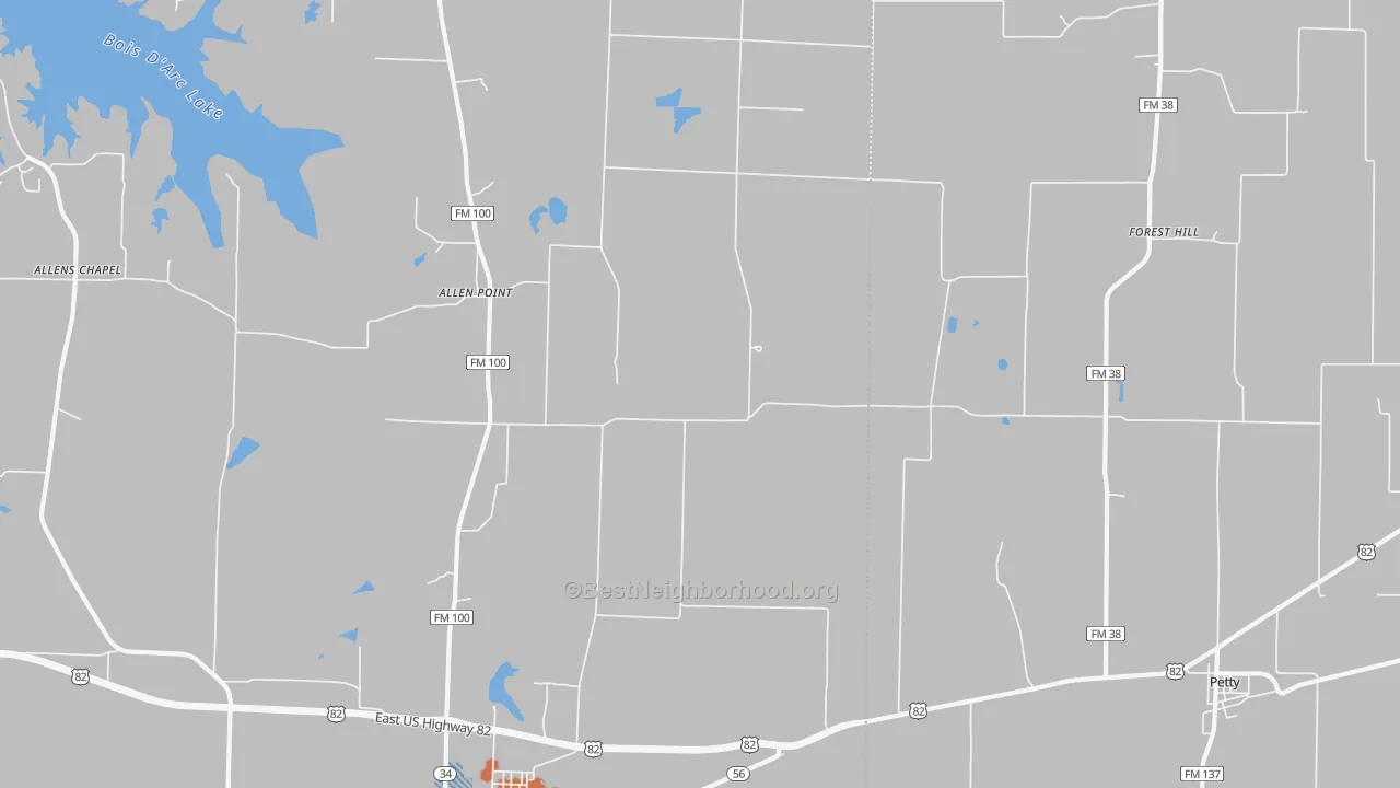 Bike Grade map of Tigertown, TX