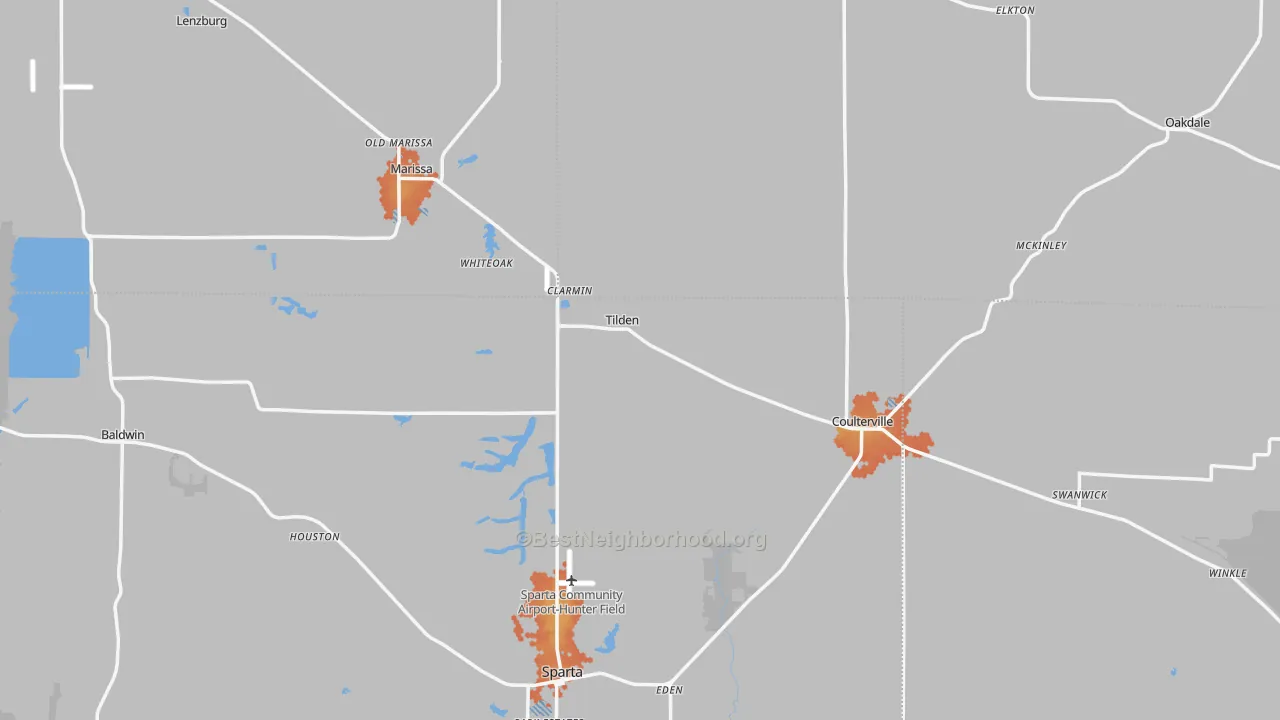 Bike Grade map of Tilden, IL