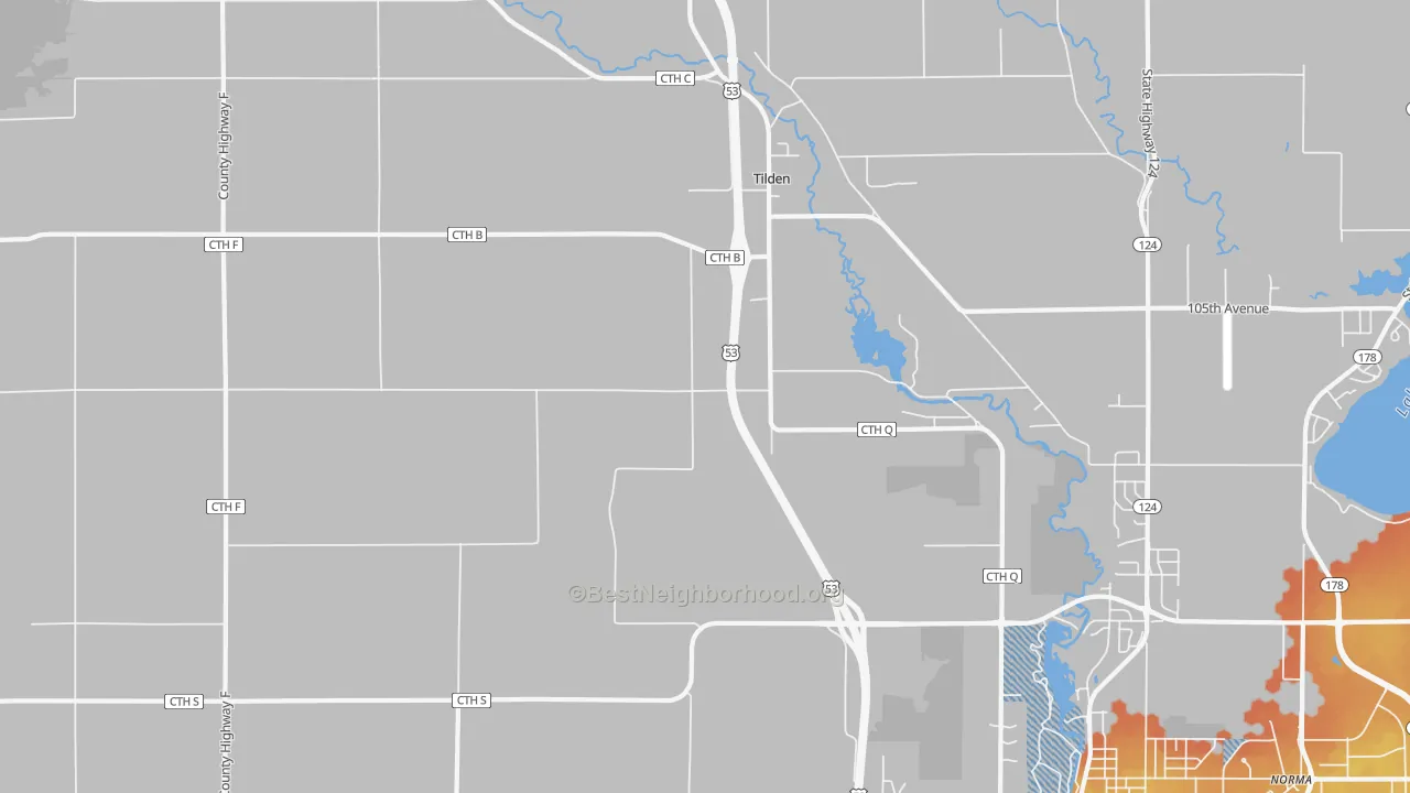 Bike Grade map of Tilden, WI