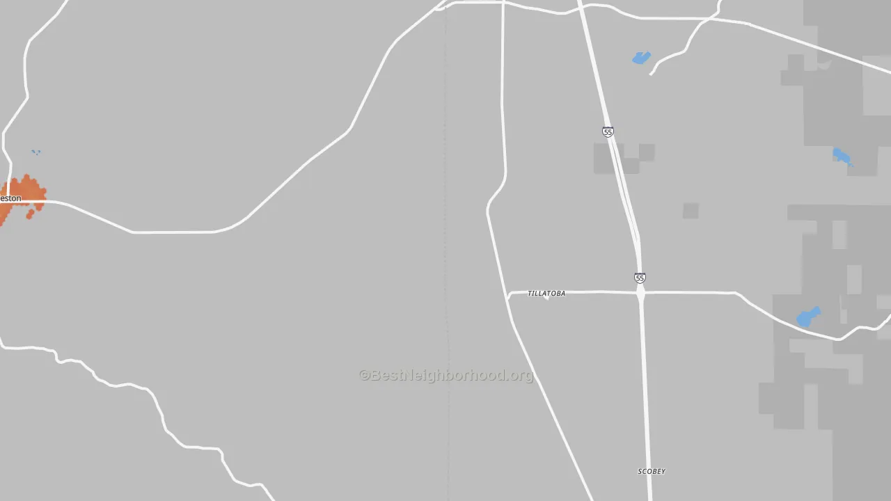 Bike Grade map of Tillatoba, MS