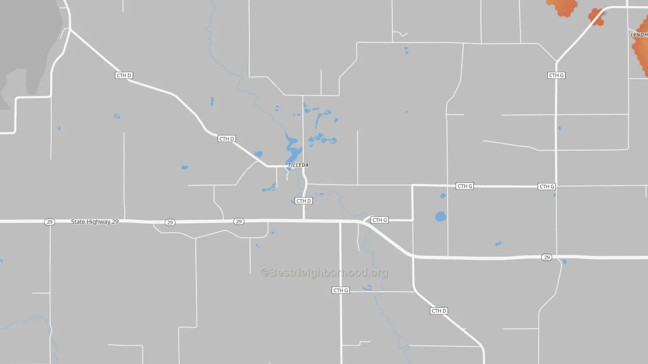 Bike Grade map of Tilleda, WI