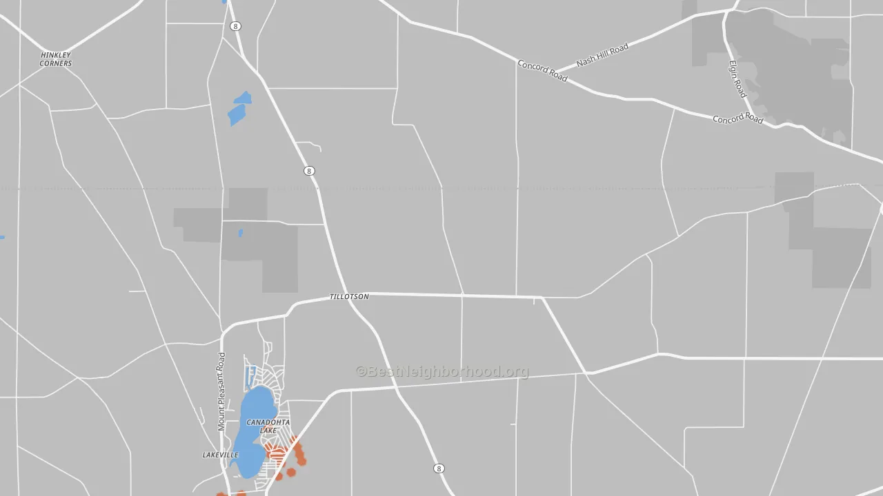 Bike Grade map of Tillotson, PA