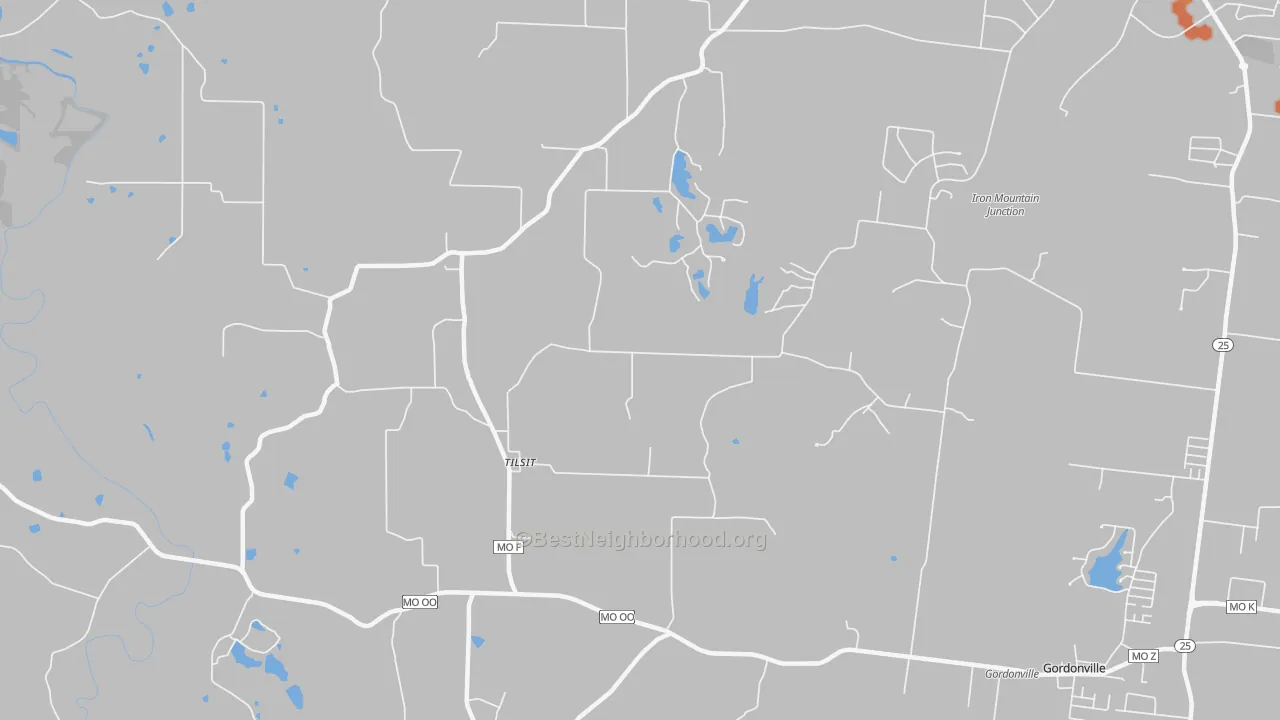 Bike Grade map of Tilsit, MO