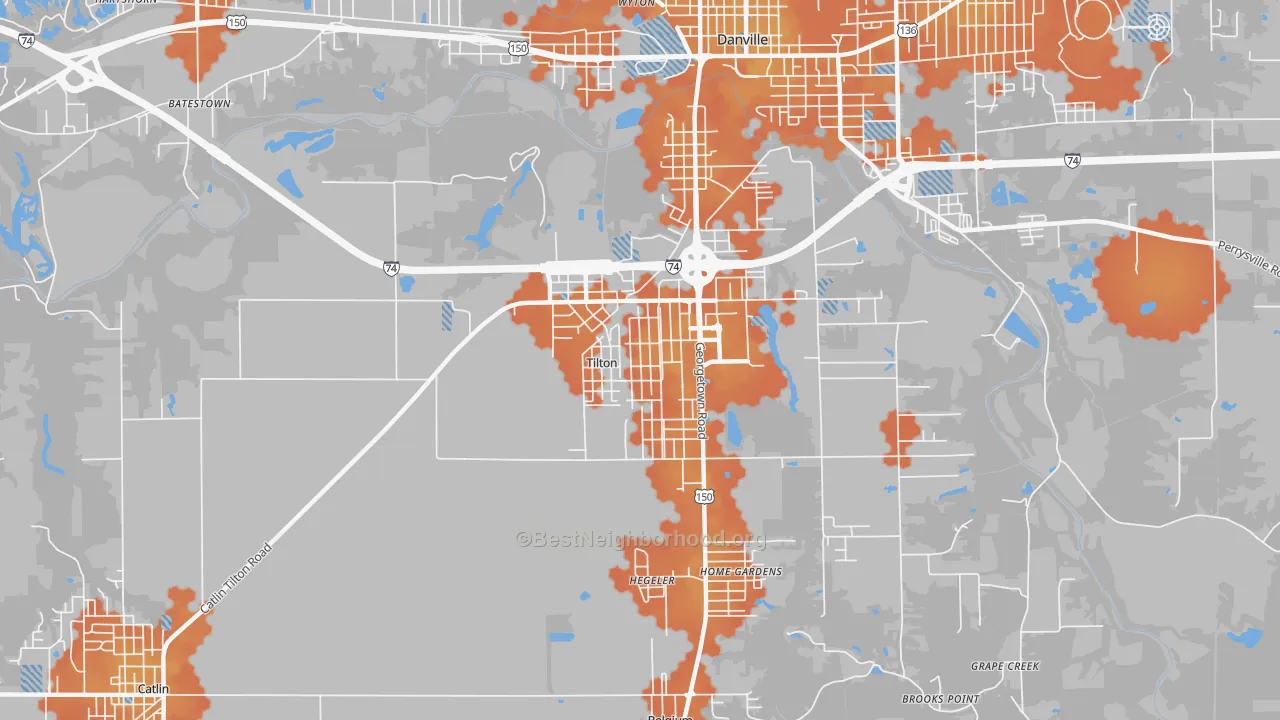 Bike Grade map of Tilton, IL